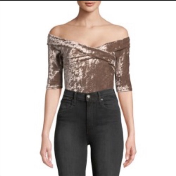 Design Lab Lord & Taylor Tops - SALE! NWT Velour Off Shoulder Bodysuit Dusty Pink